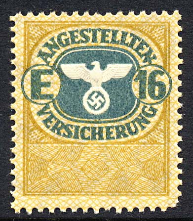 Nazi Employee Insurance Revenue Stamp E-16